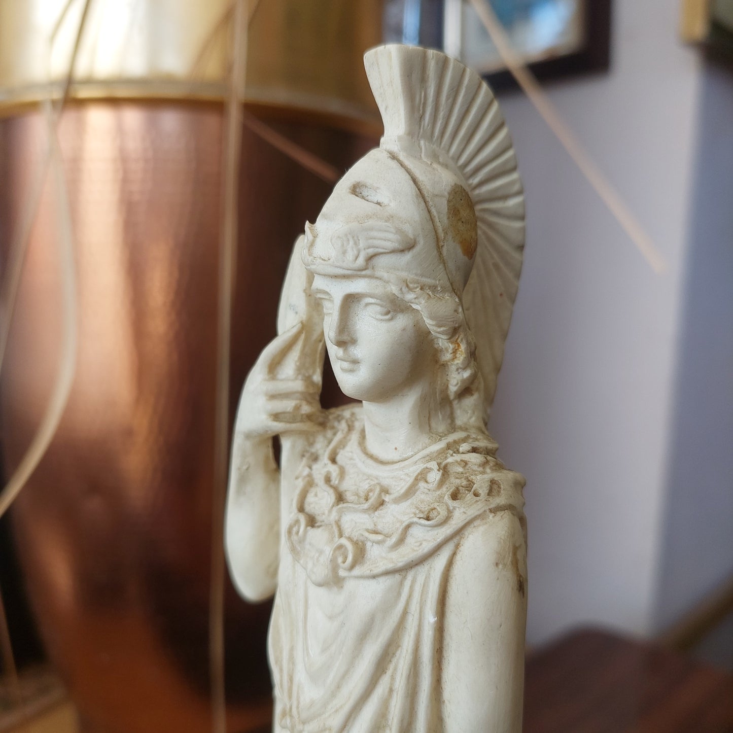 Statua Atena Dea Greca Resina Cm6,5x5,5x26h