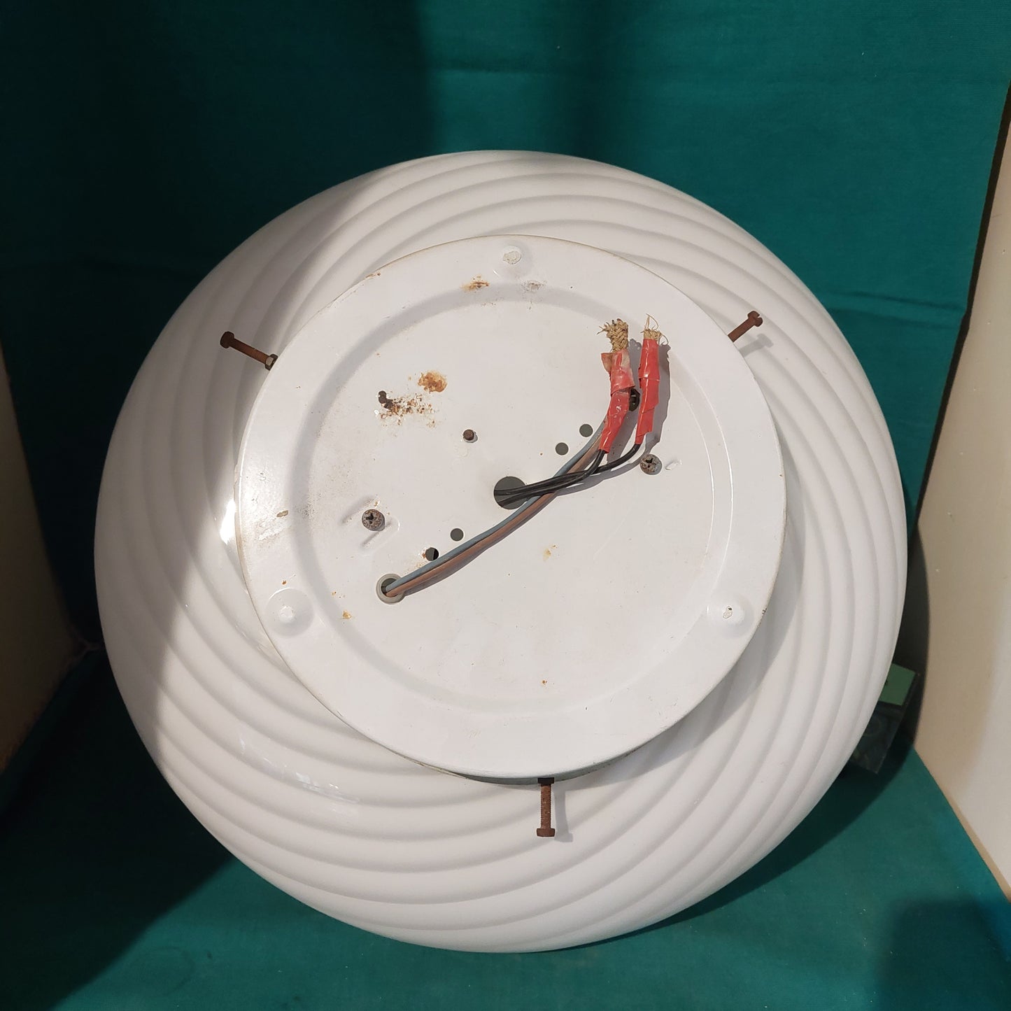 Plafoniera Vetro Di Murano Anni'60 2/luci D36x15h