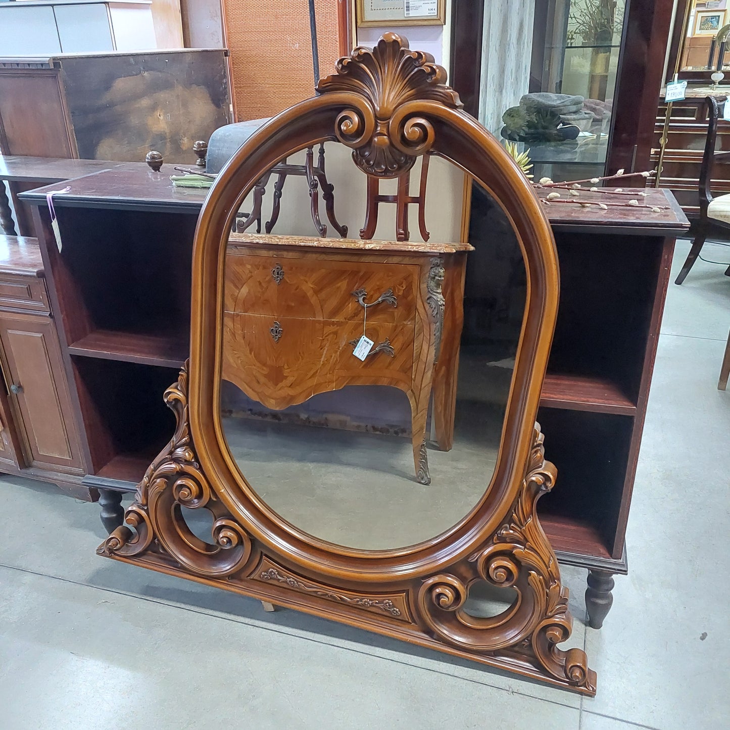 Specchio Da Appoggio Legno St. Barocco