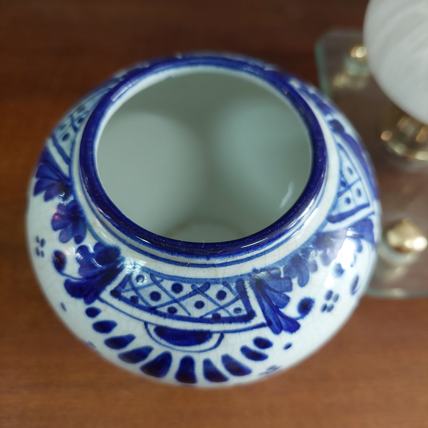 Vasetto Porcellana Amd Decoro Blu