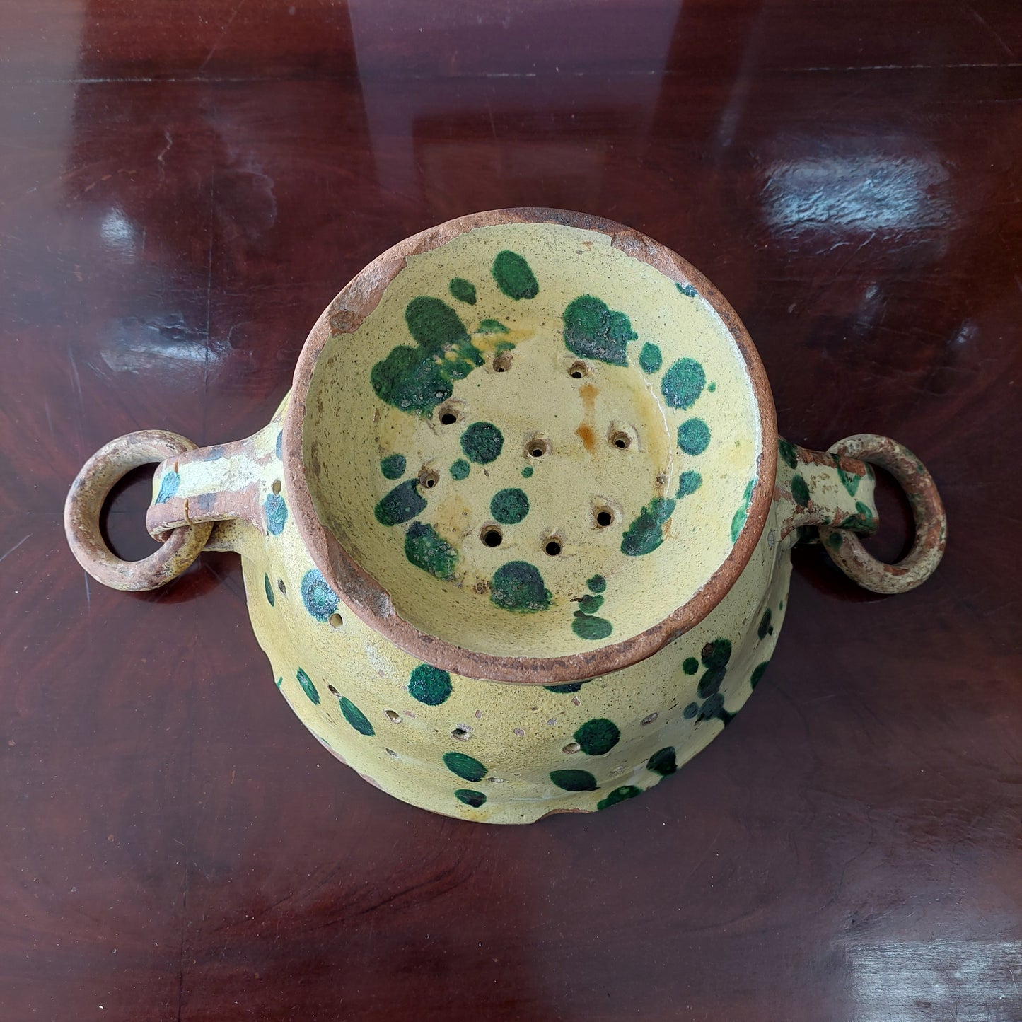 Scolapasta Artigianale Antico In Terracotta Smaltata