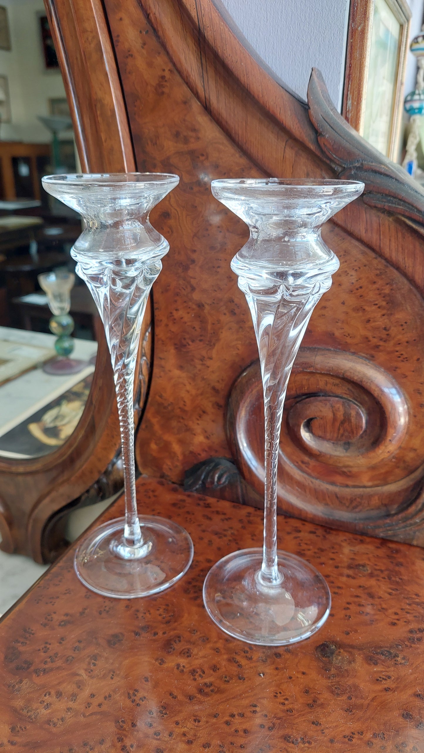 Coppia Candelieri Vetro Di Murano 1 Fuoco