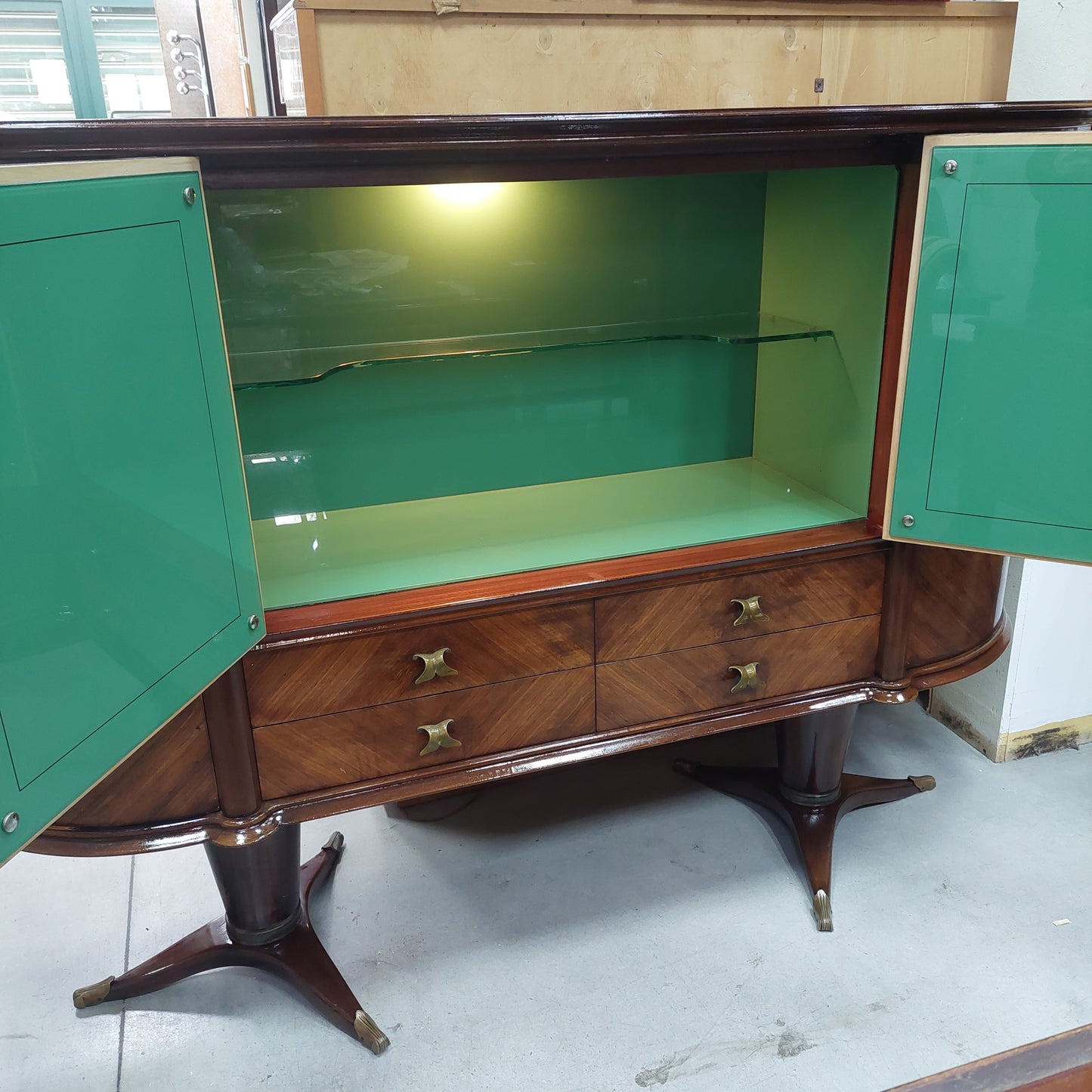 Mobile Bar Legno*/vetro 4/s 4/c Anni '50 Cm187x48x124h