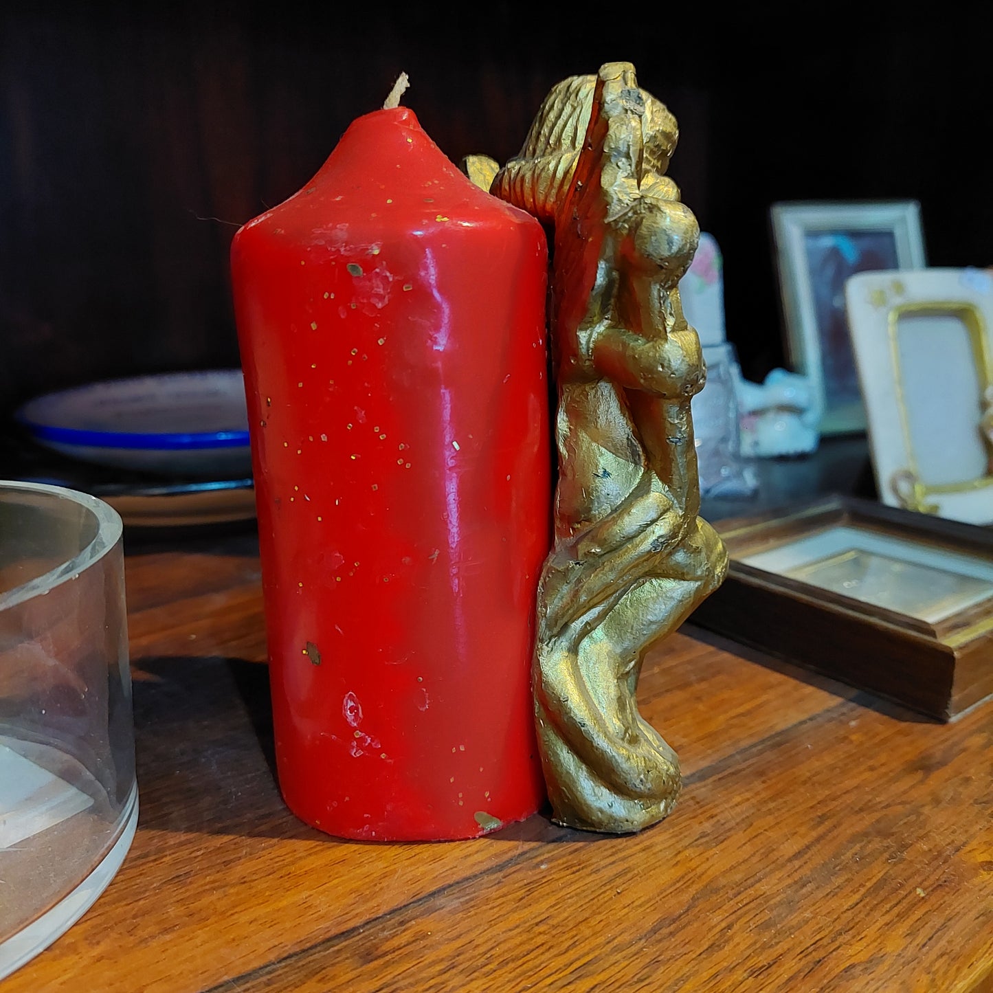 Candela Rossa Puttino Oro Natalizio