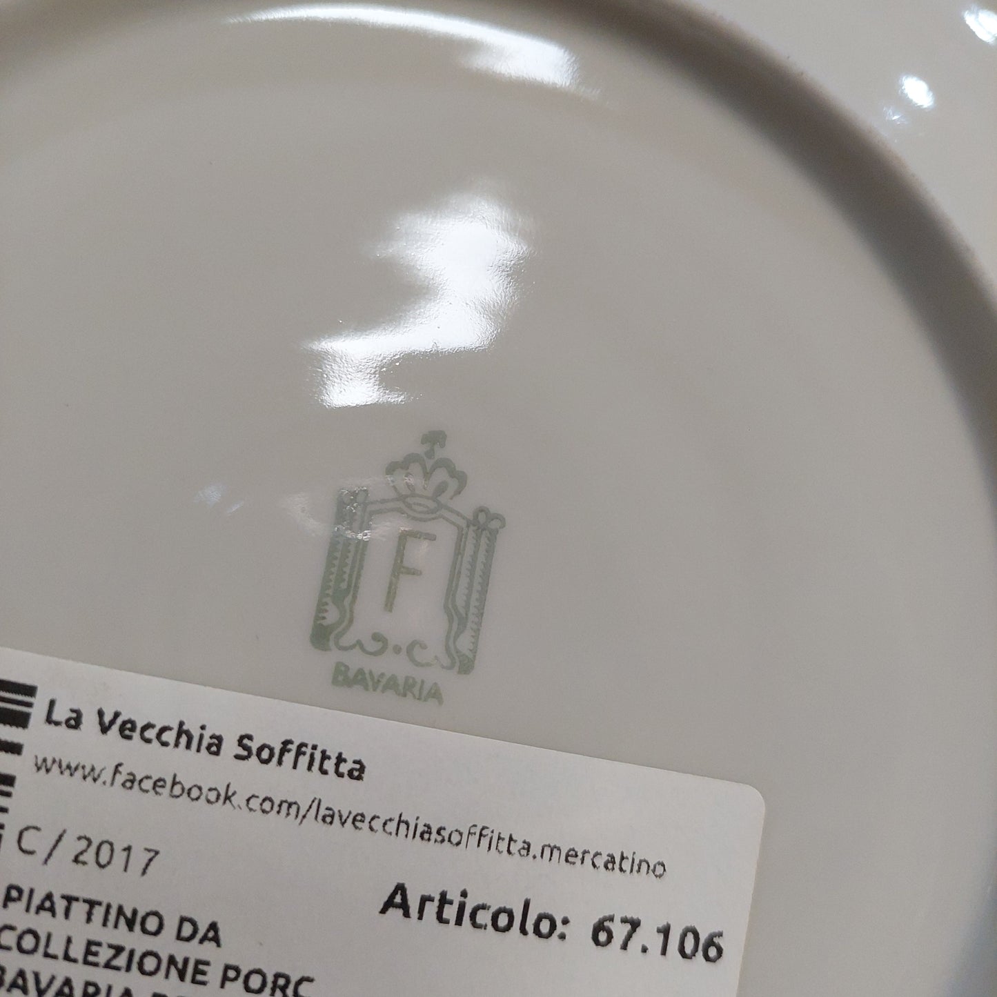 Piattino Da Collezione Porc Bavaria Dec Oro D20