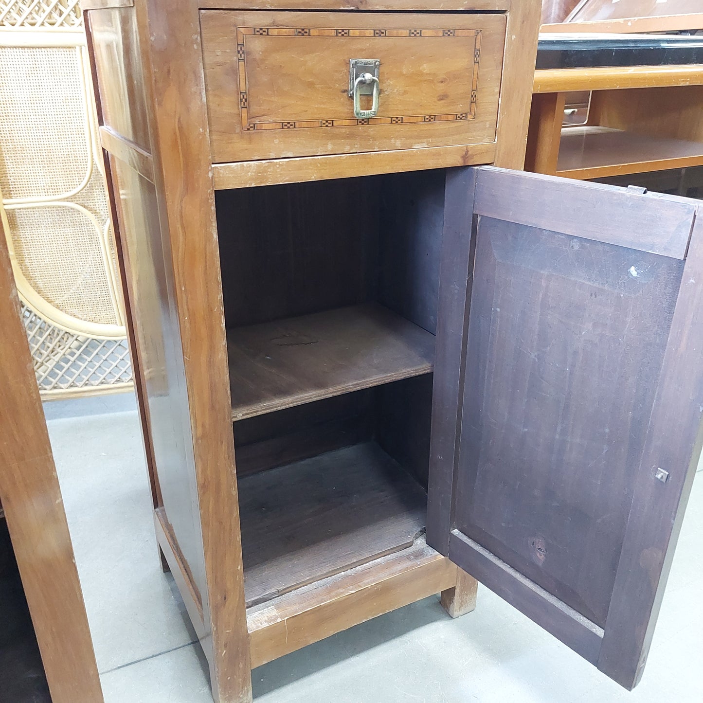 Coppia Comodini Con Marmo St.liberty Cm39x31,5x84h
