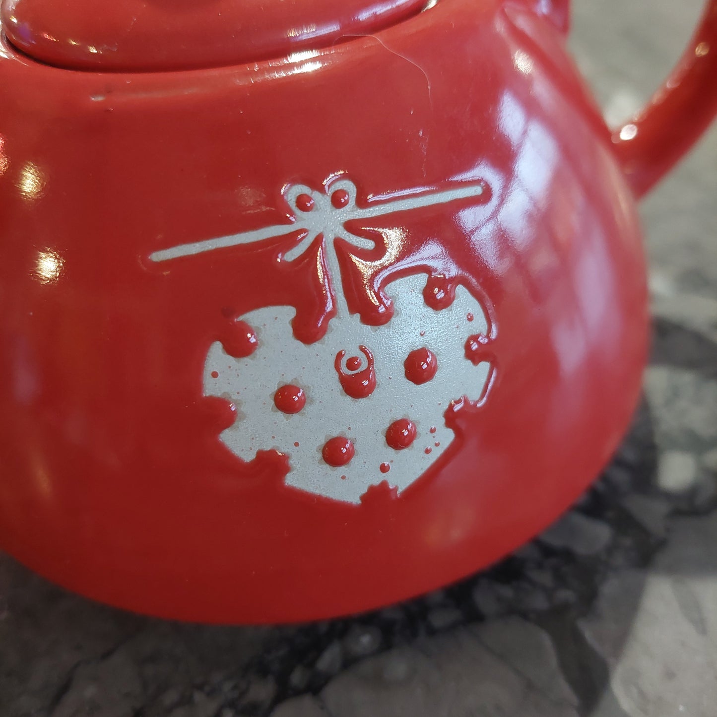 Teiera Ceramica Rossa Cuore