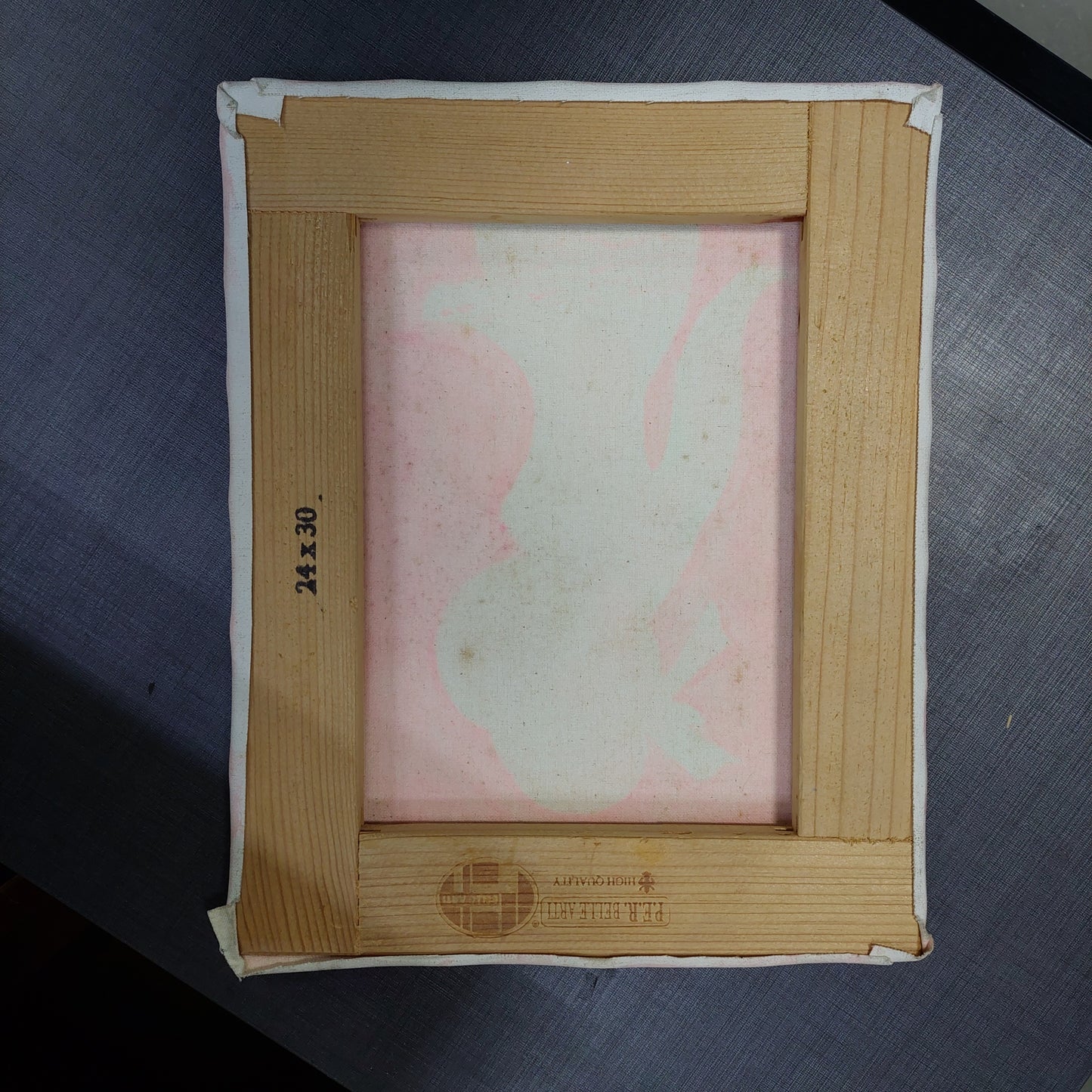 Quadretto Dipinto Fanciullia Sfondo Rosa Cm24x30