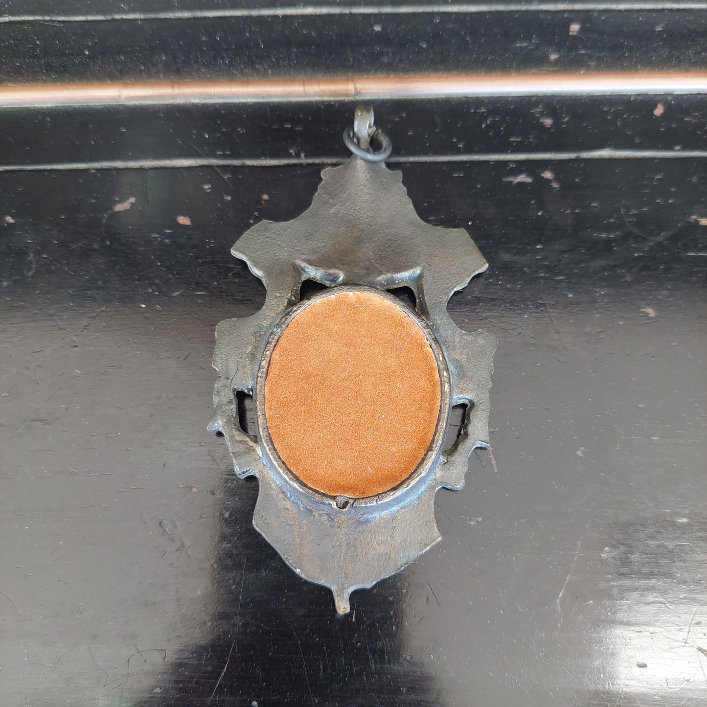 Mini Quadretto Ottone Con Minatura Dama