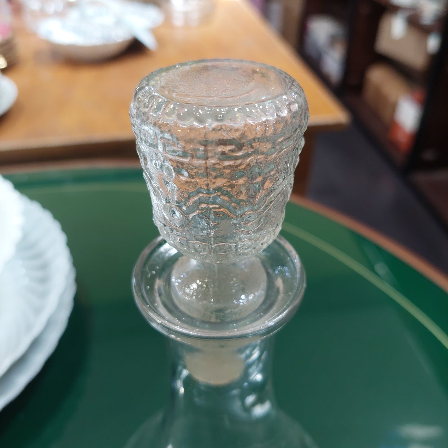 Bottiglia Vino Vetro Bordo Oro Con Tappo