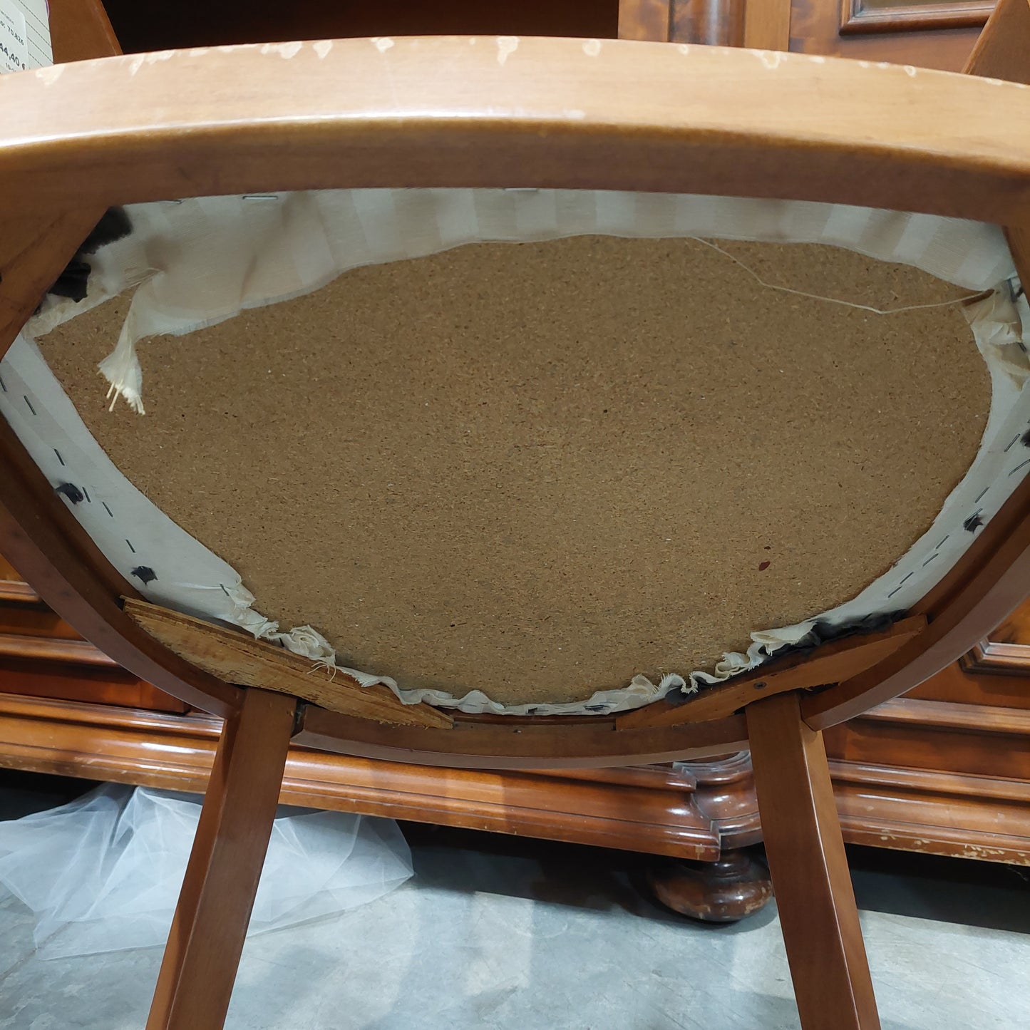 Poltroncina A Pozzetto Legno* Imb Righe Avorio