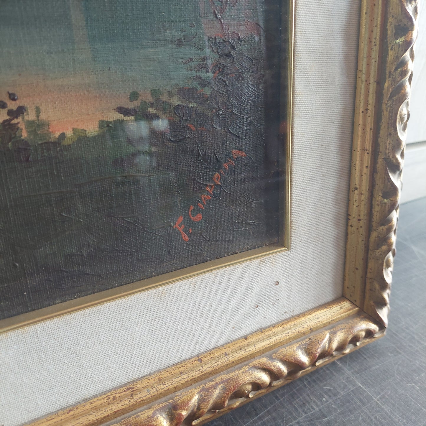 Quadro Olio Su Tela Pastore Con Gregge Firmato F. Ciappina