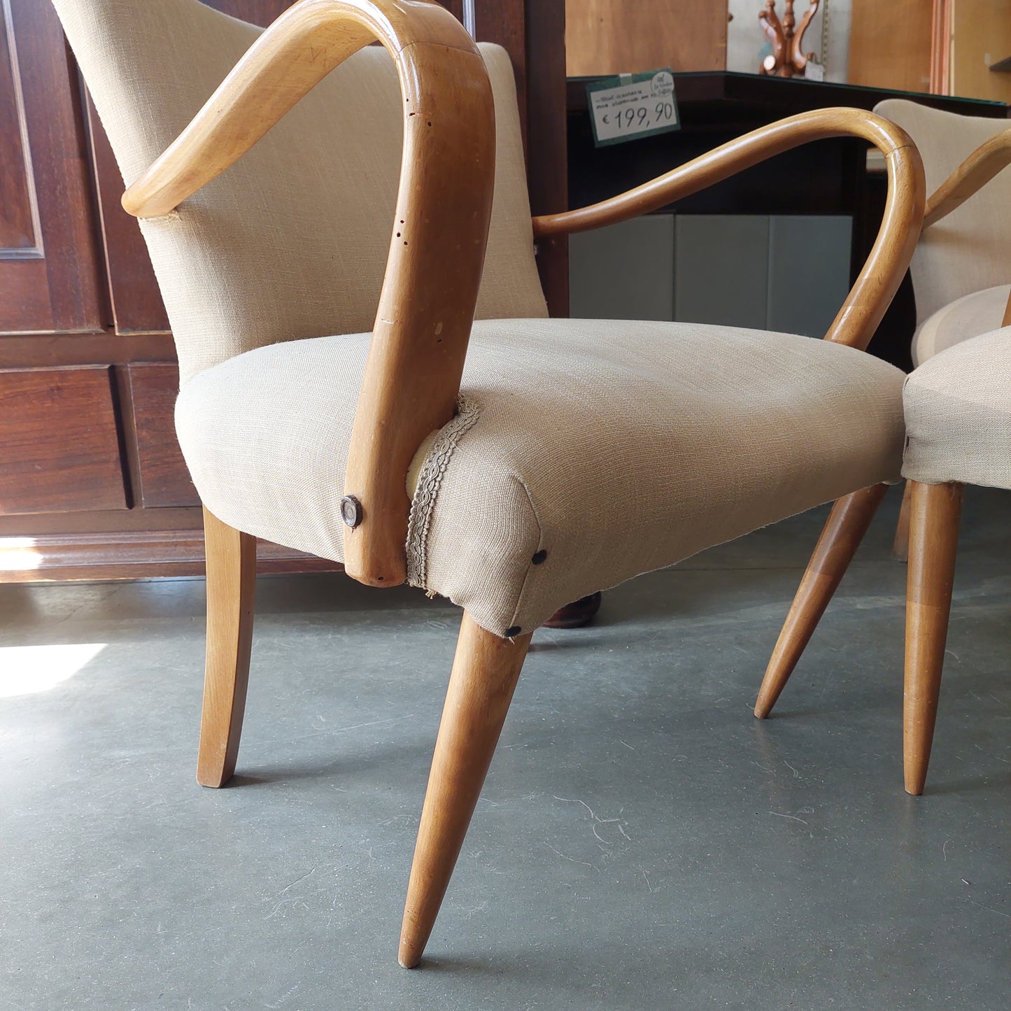 Coppia Poltrone* Con Pouf Anni 40