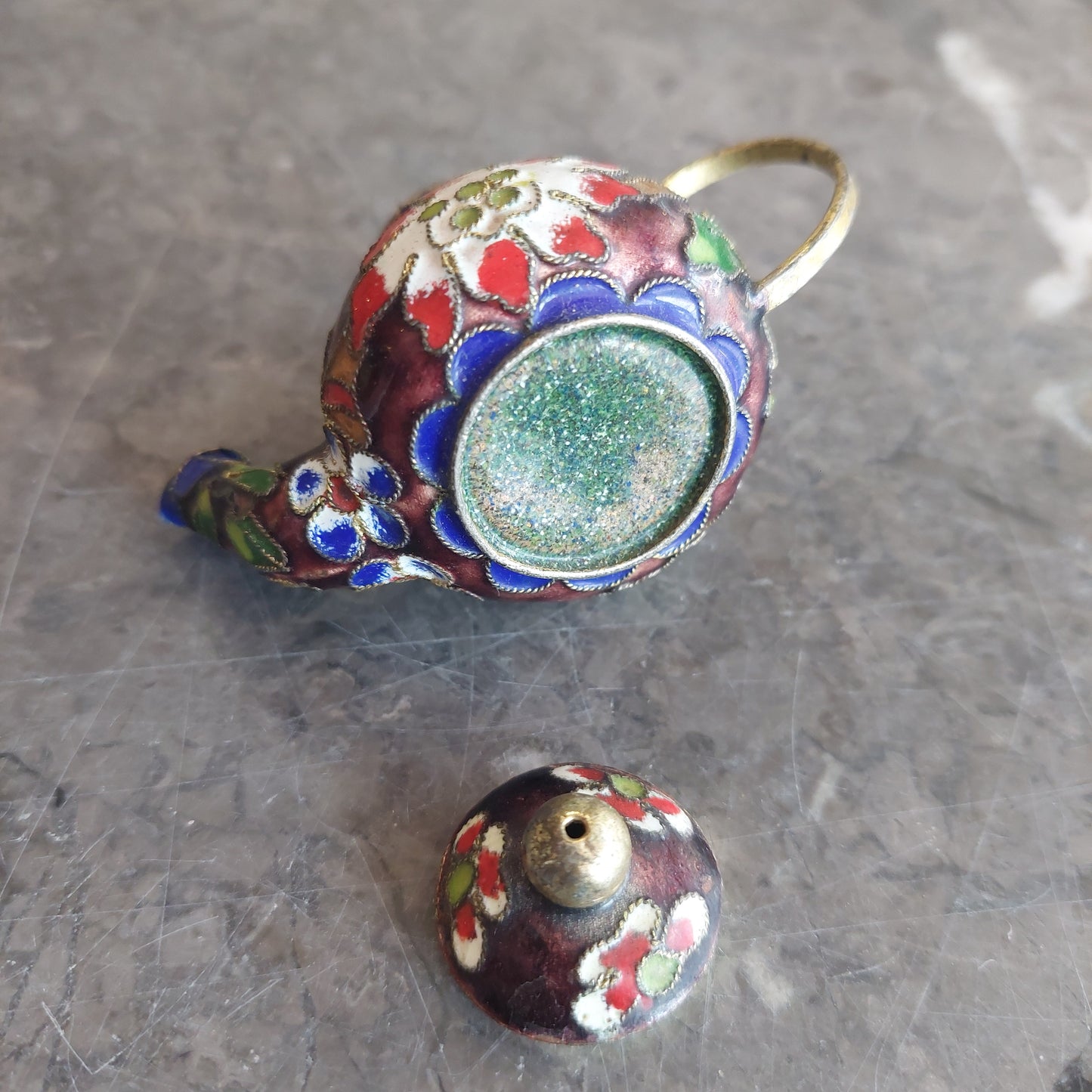 Mini Caffettierina Cloisonnè Cinese Smaltato