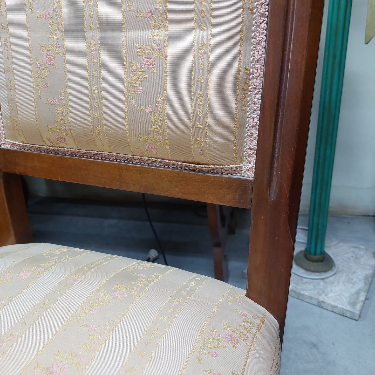 Sedia Legno Imb. Tessuto Righe