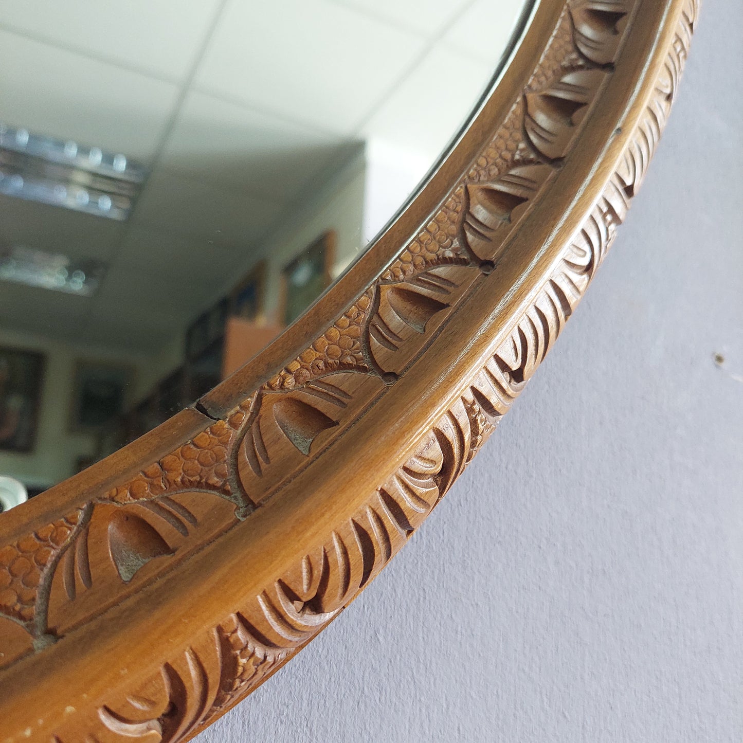 Specchio Legno Intagliato Cm67x90h