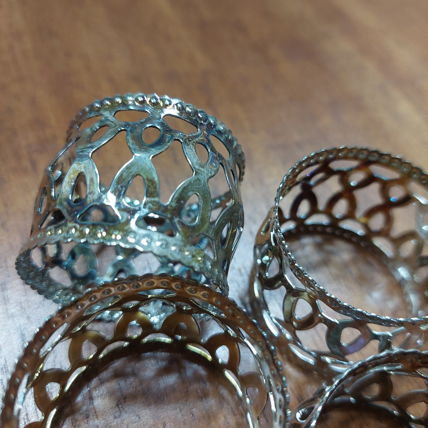 Set/4 Portatovaglioli Silverplated