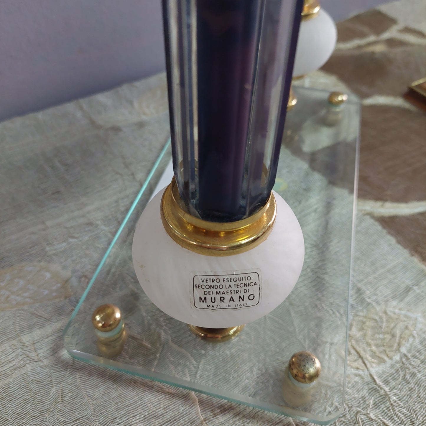 Orologio Da Tavolo Murano Base Cristallo F & C