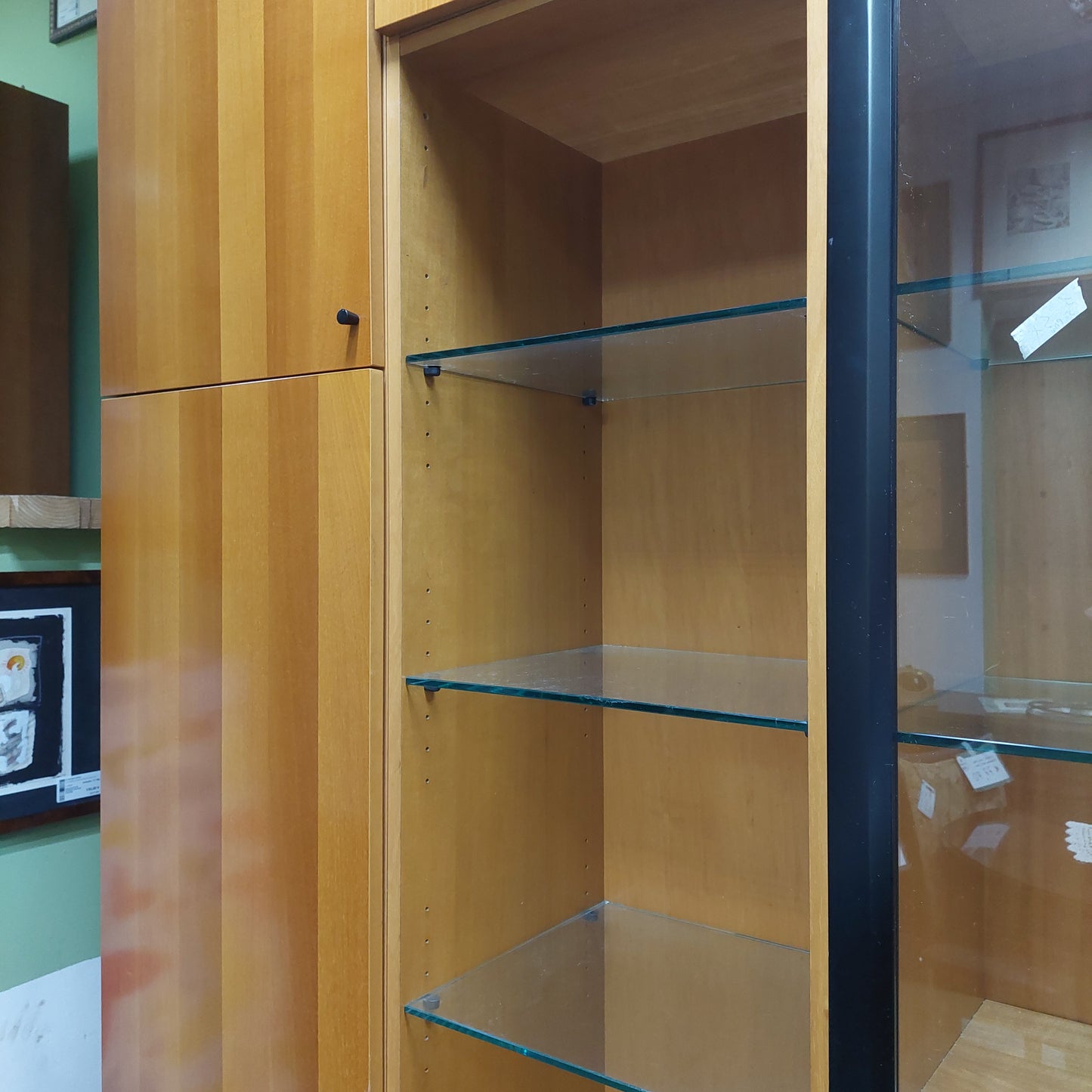 Parete Attrezzata Nera/ciliegio Cm272x40x228h
