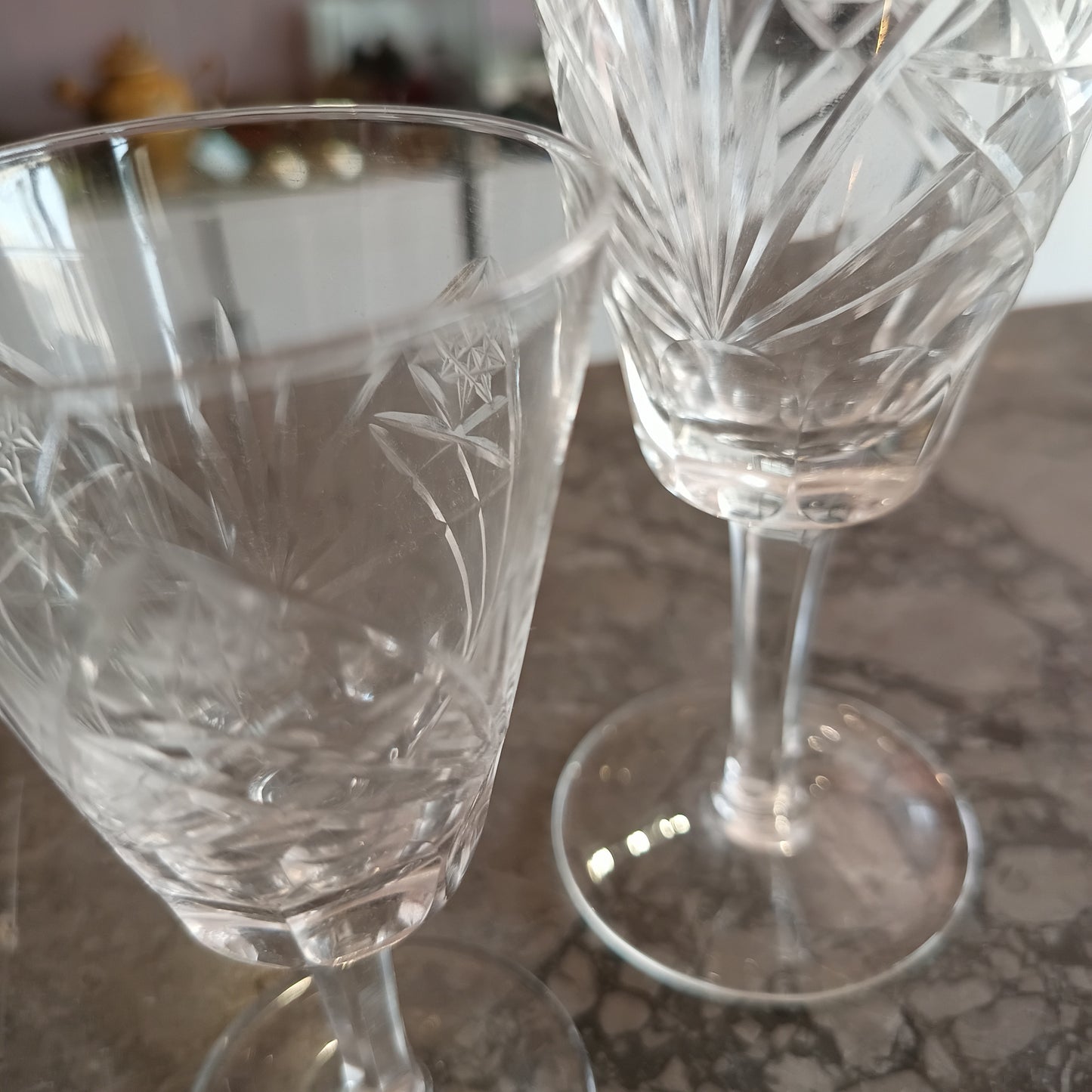 Set/48 Calici Cristallo Molato Anni 50