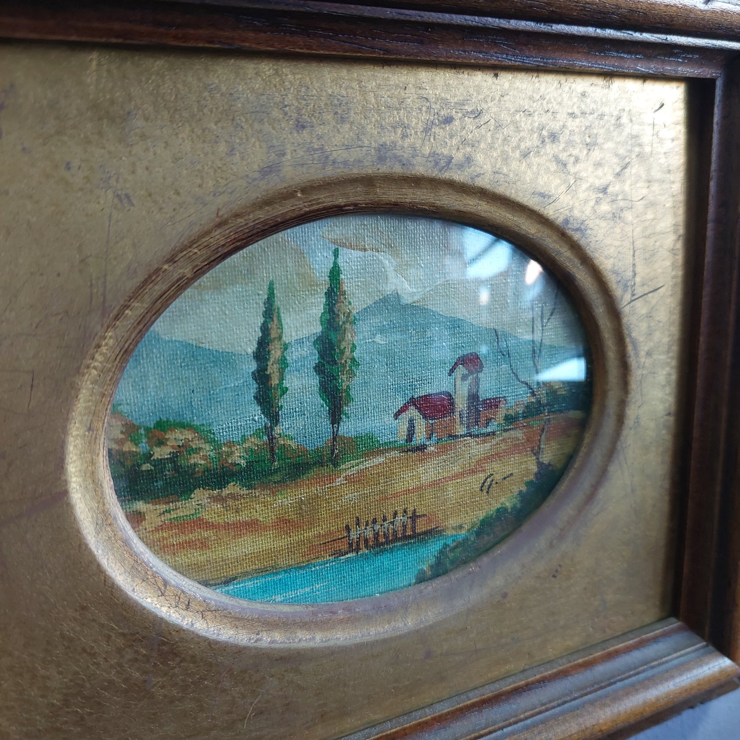 Coppia Quadretti Paesaggio Olio Su Tela Firmati