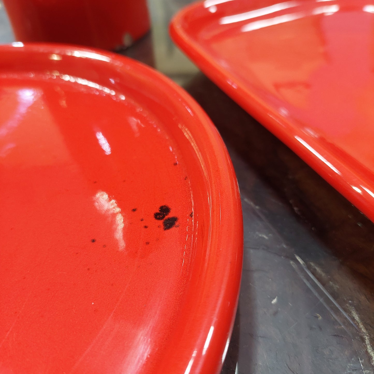 Set/3 Pz Ceramica Rossa Vintage