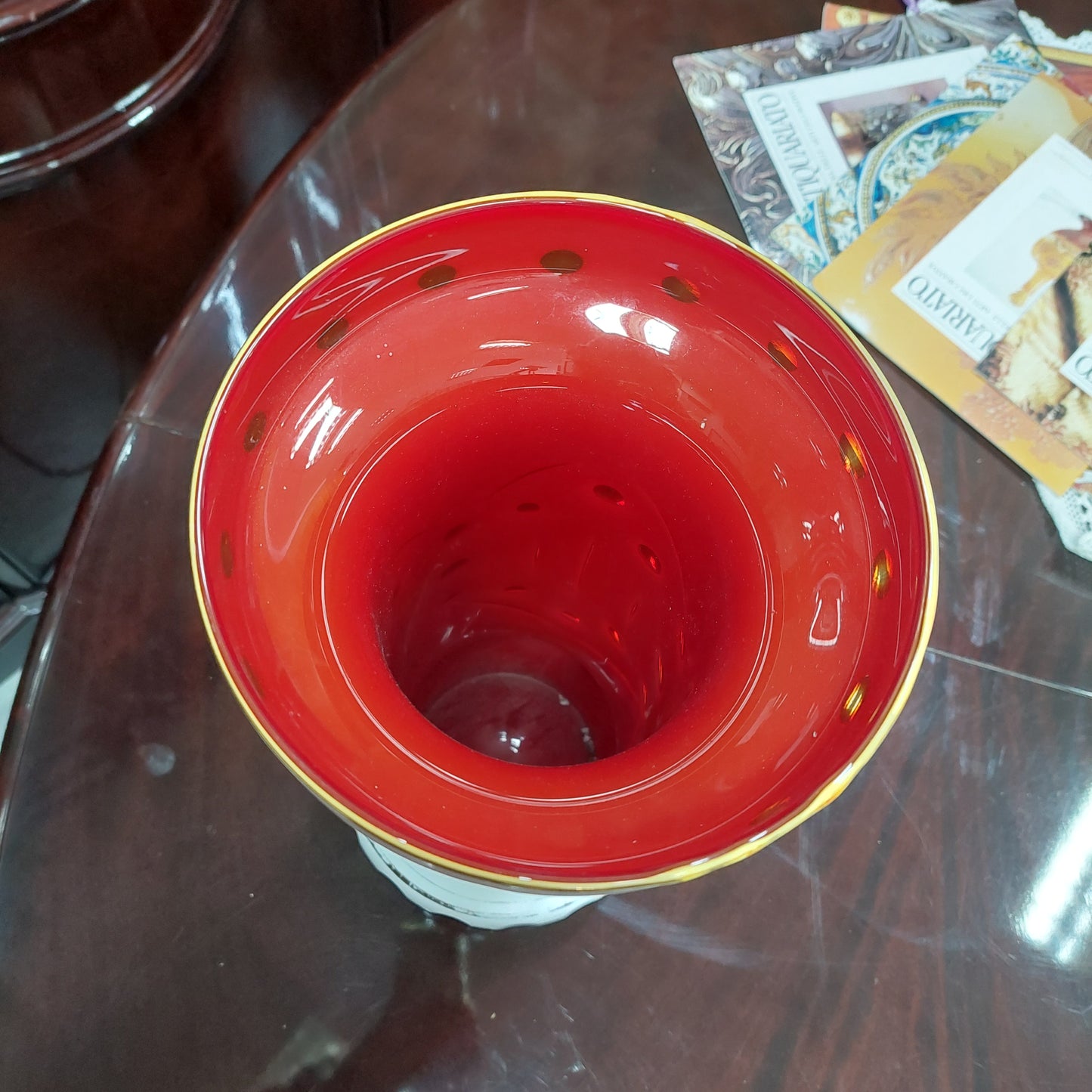 Vaso Cristallo Di Boemia Dipinto Primi 900