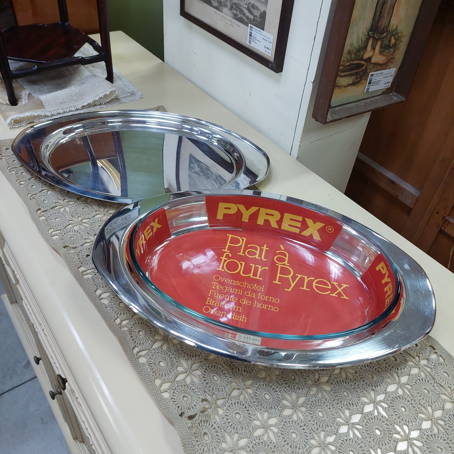 Pirofila Pyrex Portavivande Silver Plated Richard Ginori