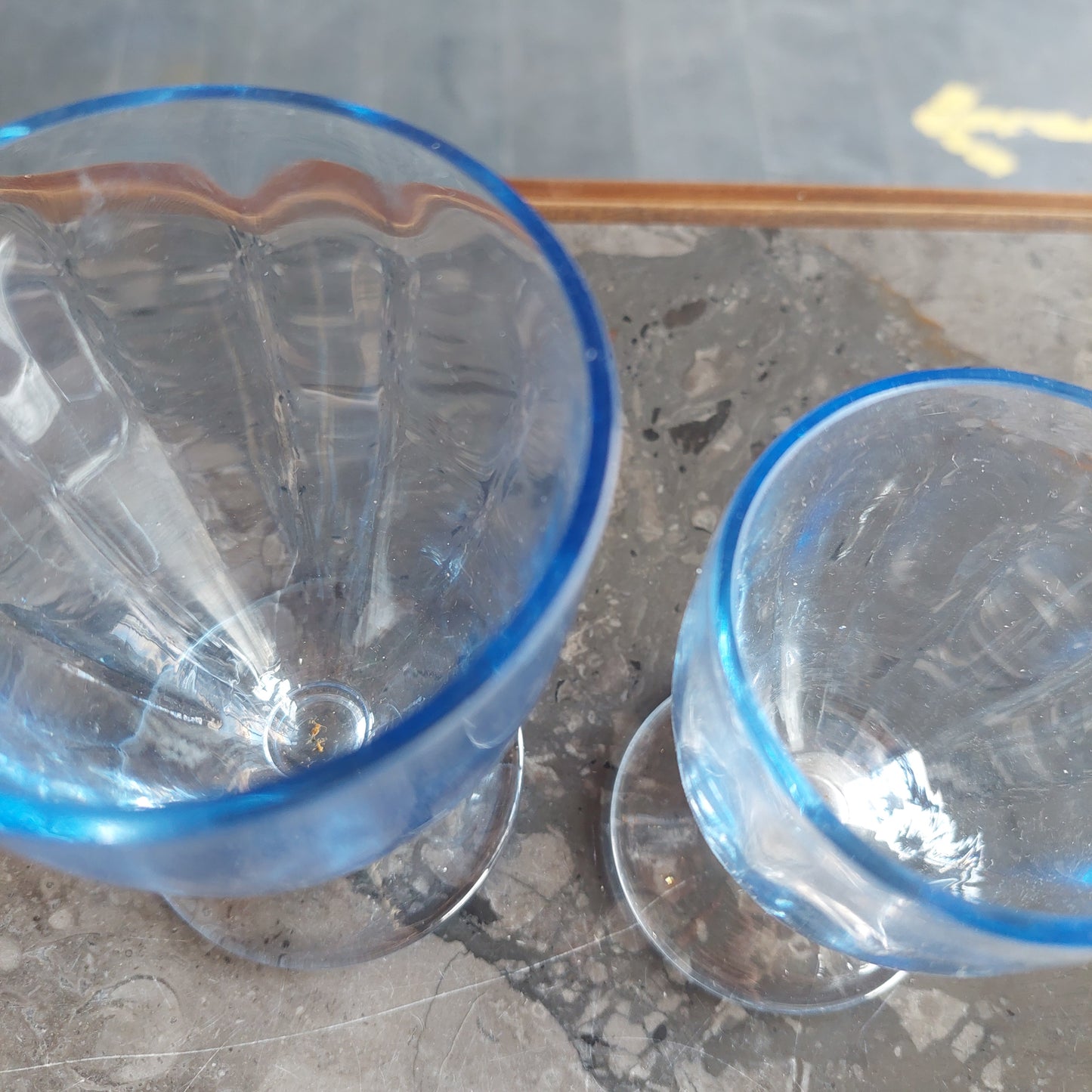 Set/16 Calici Vetro Azzurro Vintage