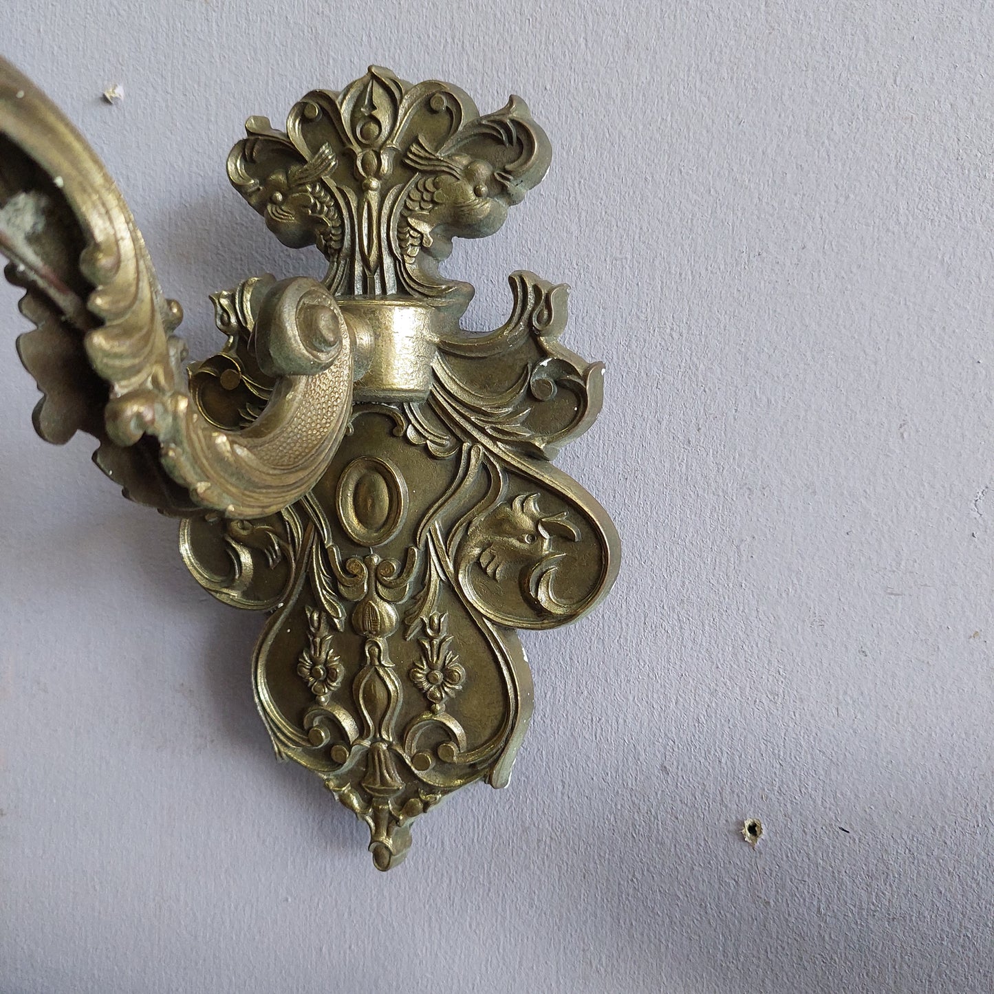 Coppia Applique Ottone / Coppetta Fiore Vetro Satinato 1/luce