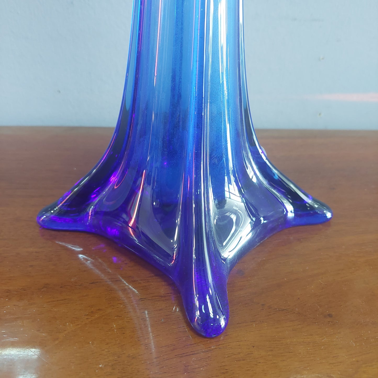 Vaso Vetro* Di Murano Vintage Blu H62