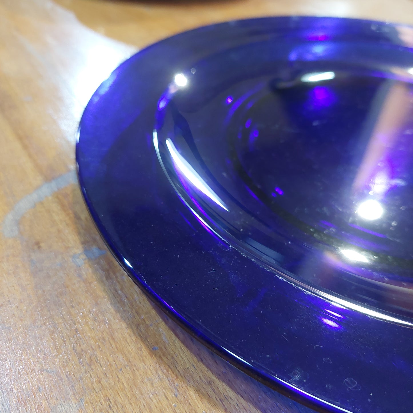 Piatto Vetro Blu D30