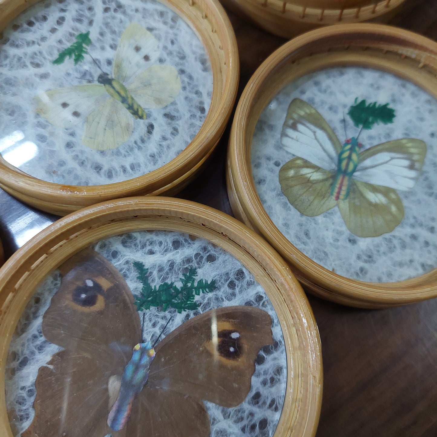 Set/5 Sottobicchieri Bambù Farfalle