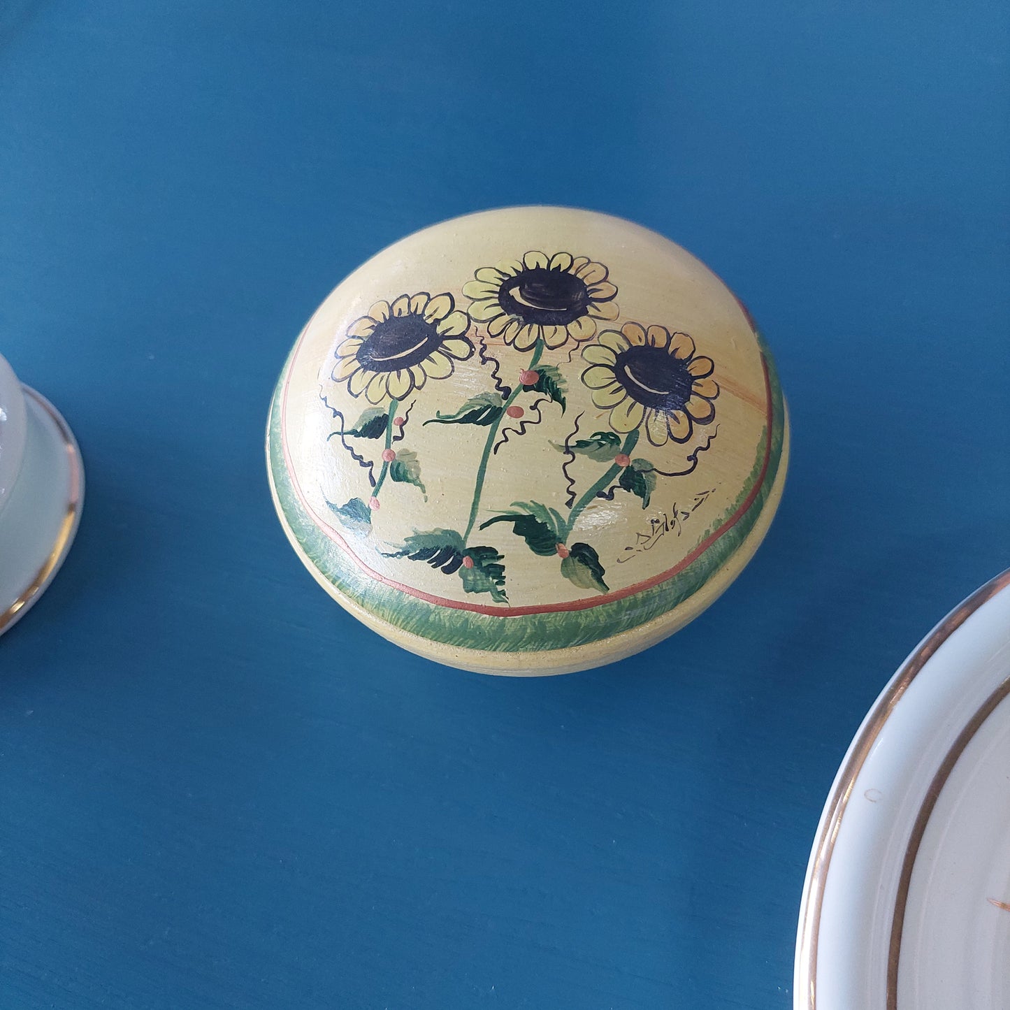 Scatolina Ceramica Girasoli