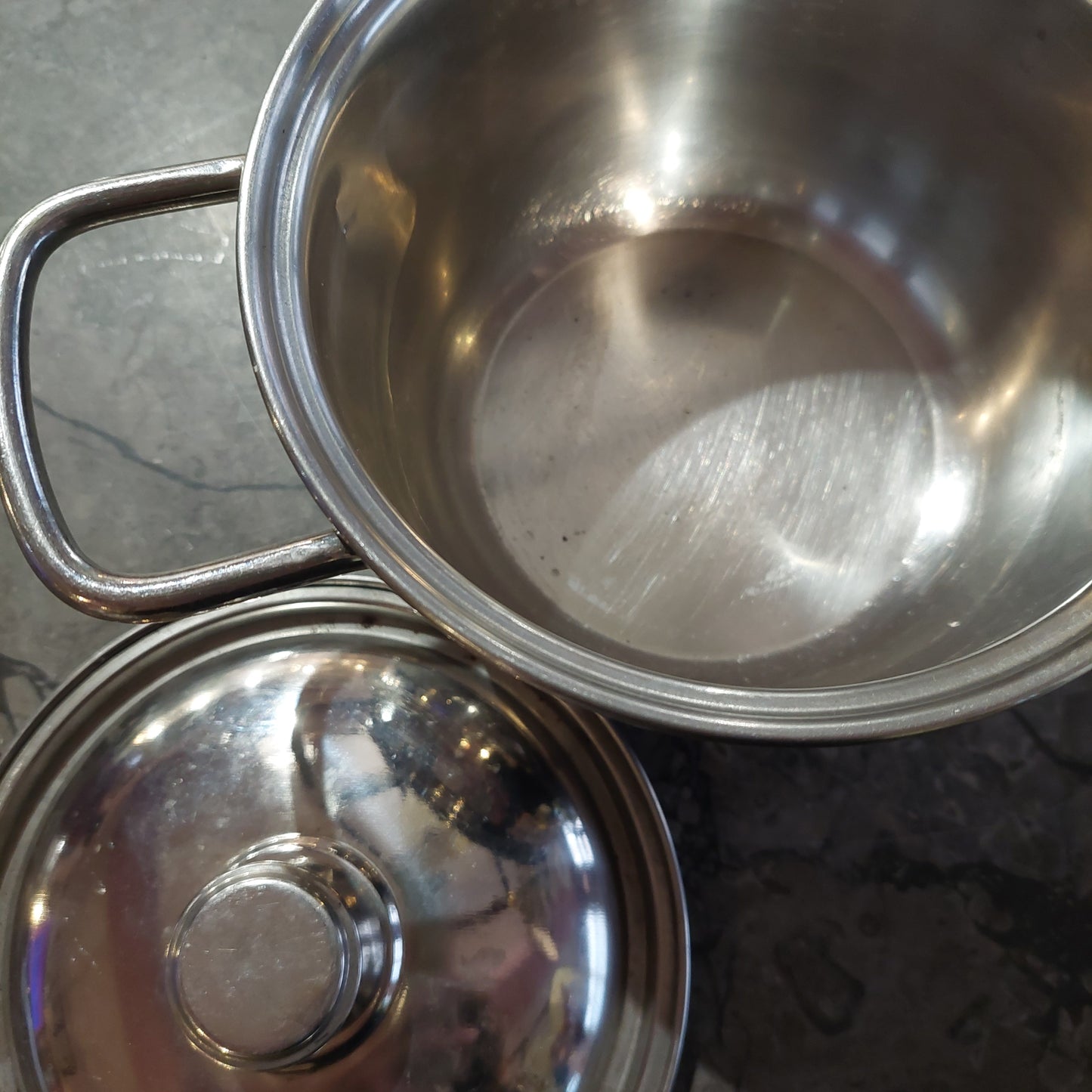 Pentolino Acciaio Inox C/coperchio D.15.5x10h