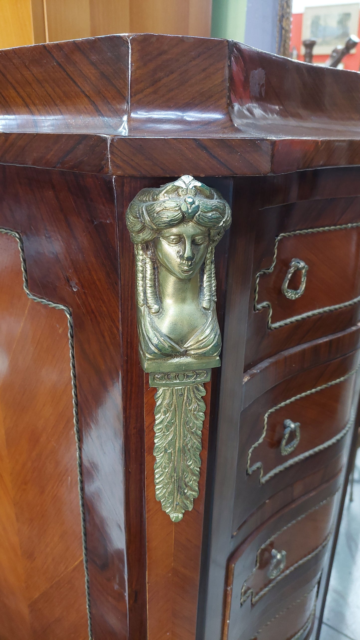 Settimino* Stile Francese Legno Inserti Ottone