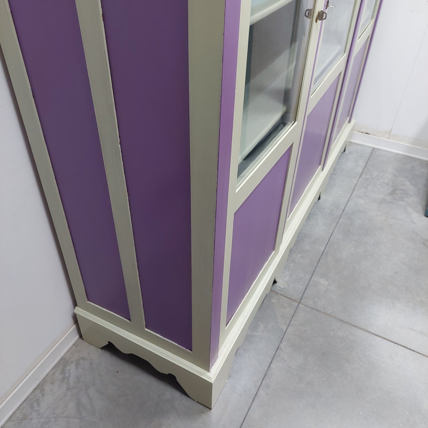 Vetrina Legno St.liberty Restyling Bicolore Cm183x52x186h