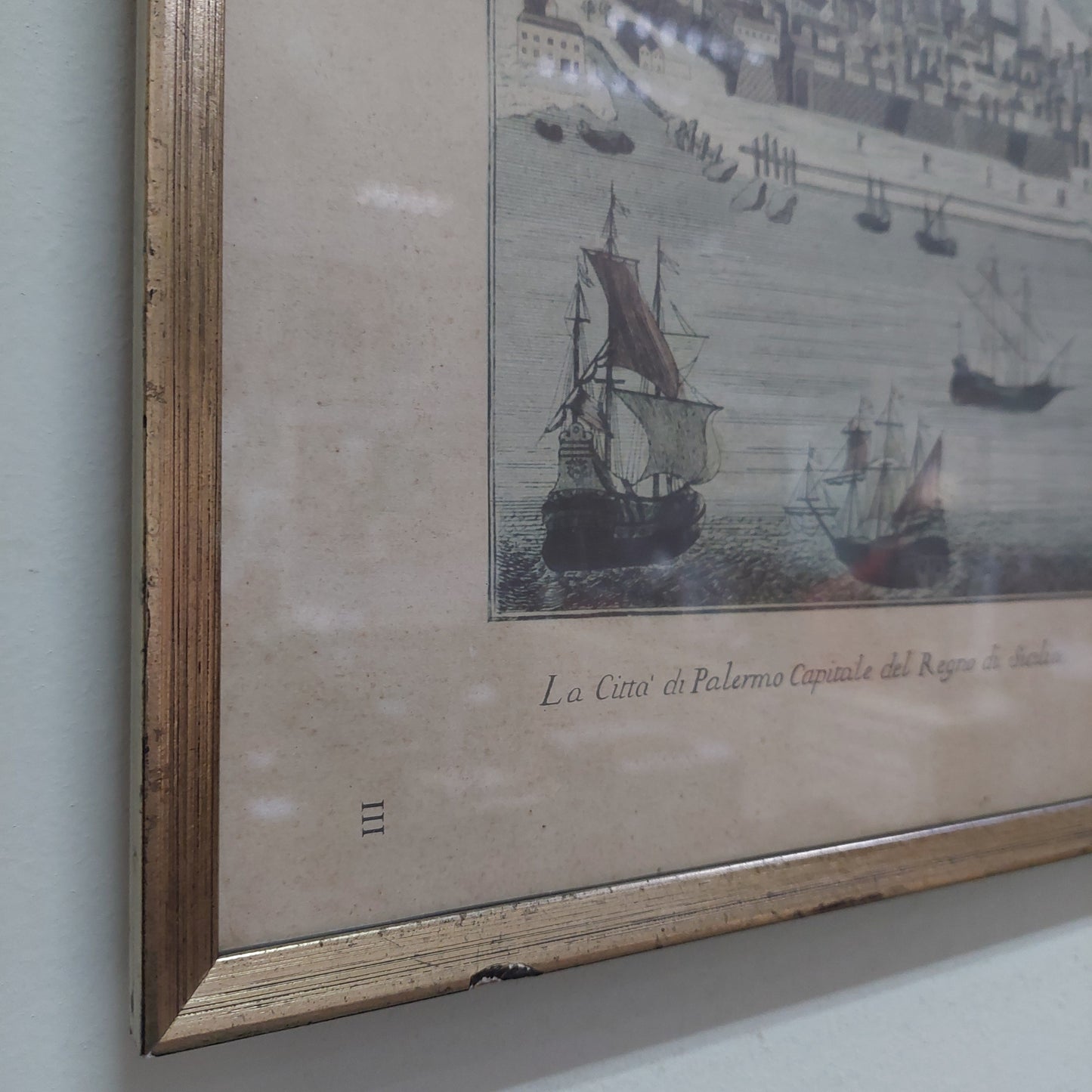 Q/stampa Antica La Città Di Palermo Capitale Del Regno Di Sicilia Cm46,5x34