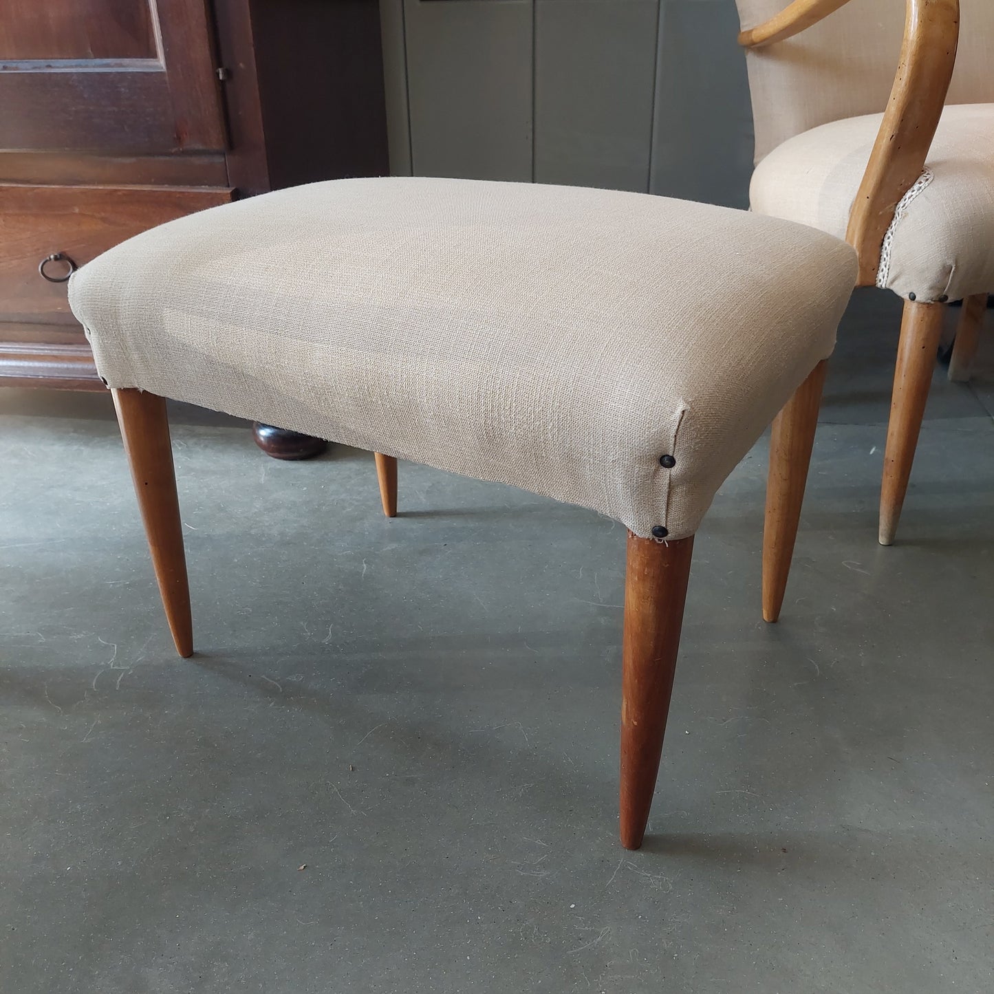 Coppia Poltrone* Con Pouf Anni 40