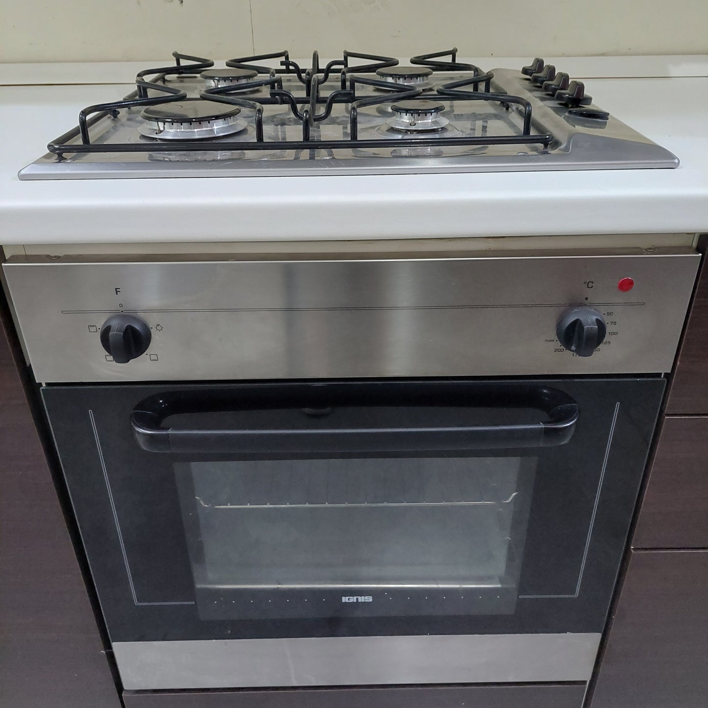 Cucina Lineare Bicolore Bianca/wenge Cm300