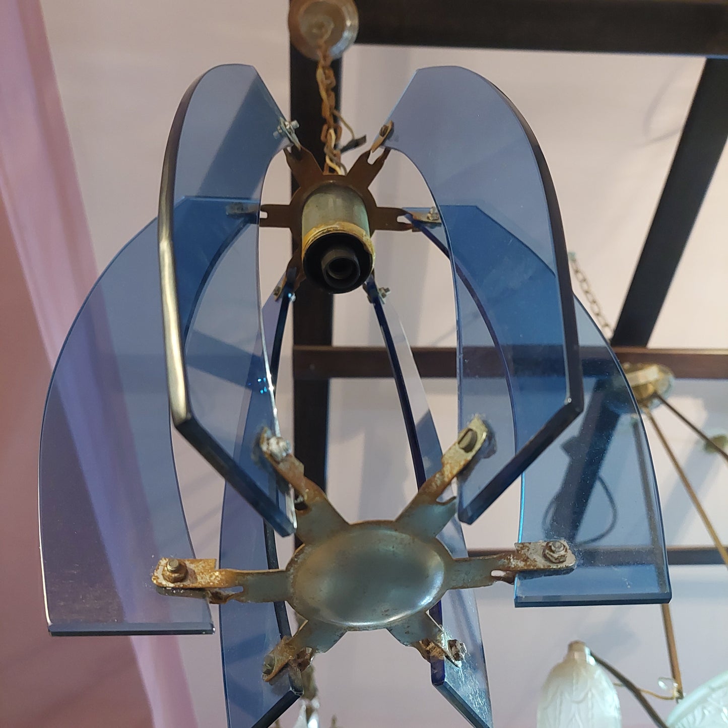 Lampadario* Vetro Blu Anni '60 1/l