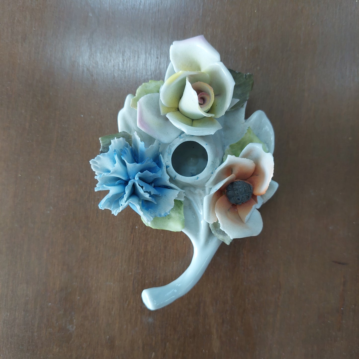 Bugia Portacandela Fiori Porcellana* Capodimonte