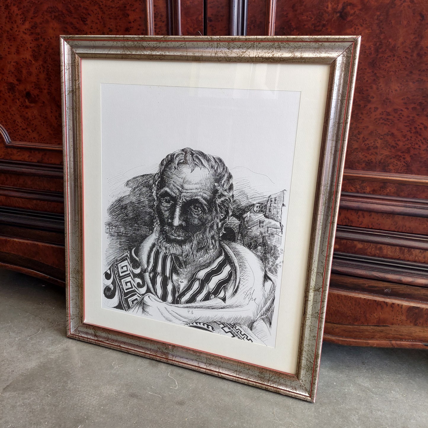 Quadro P.a. Ritratto A China Firmato