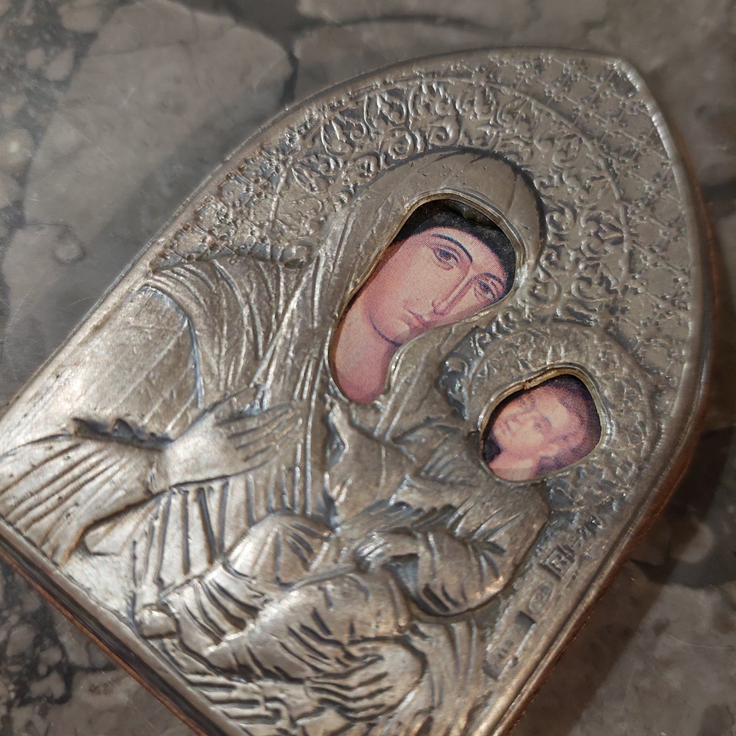 Bomboniera Icona Argento Madonna Con Bambino