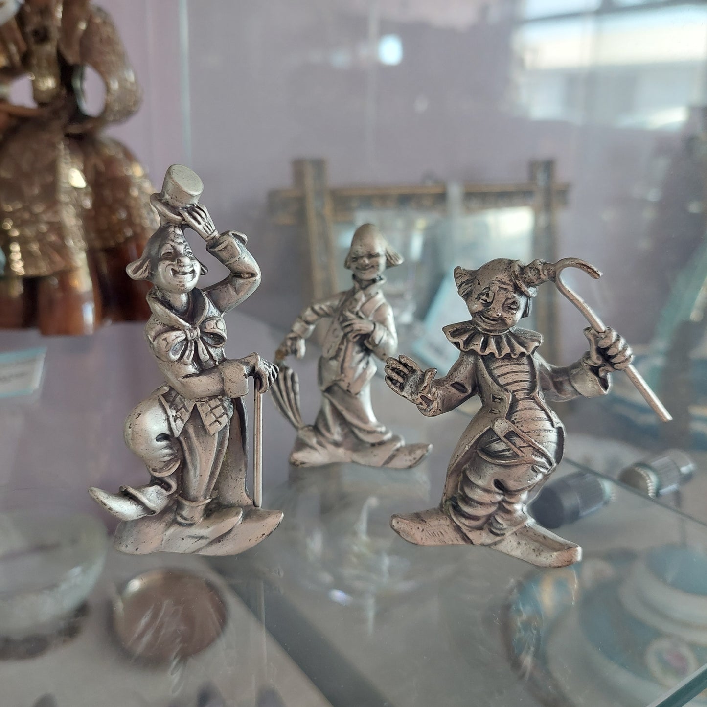 Set/3 Statuine Pagliacci Peltro H7