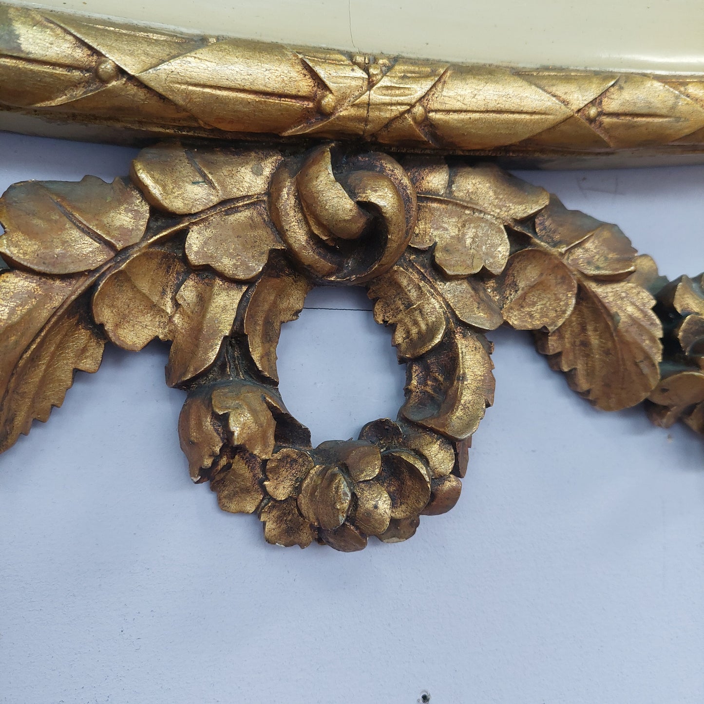 Specchio Cornice* Ovale Legno Oro St. Luigi Xvi