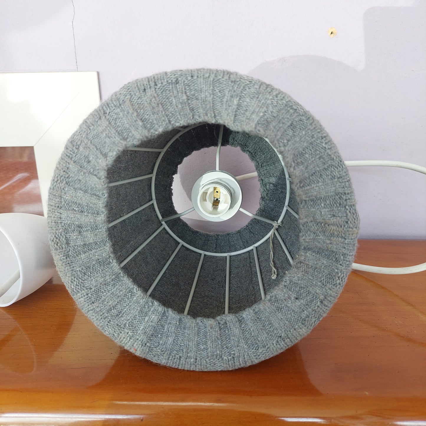 Lampadario In Lana Grigio