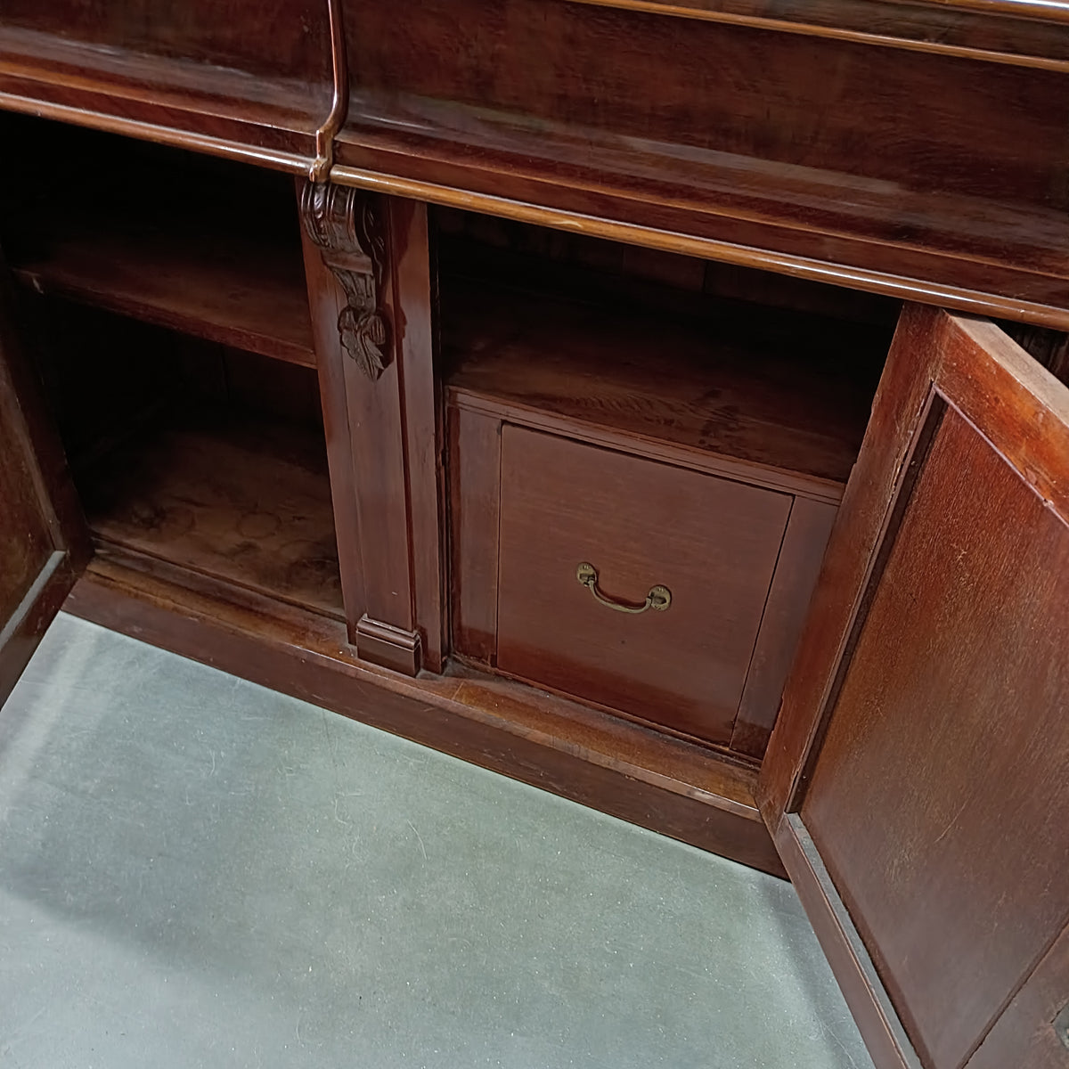 Credenza Bassa Antica Mogano 2/c 2/a Cm120x44x87