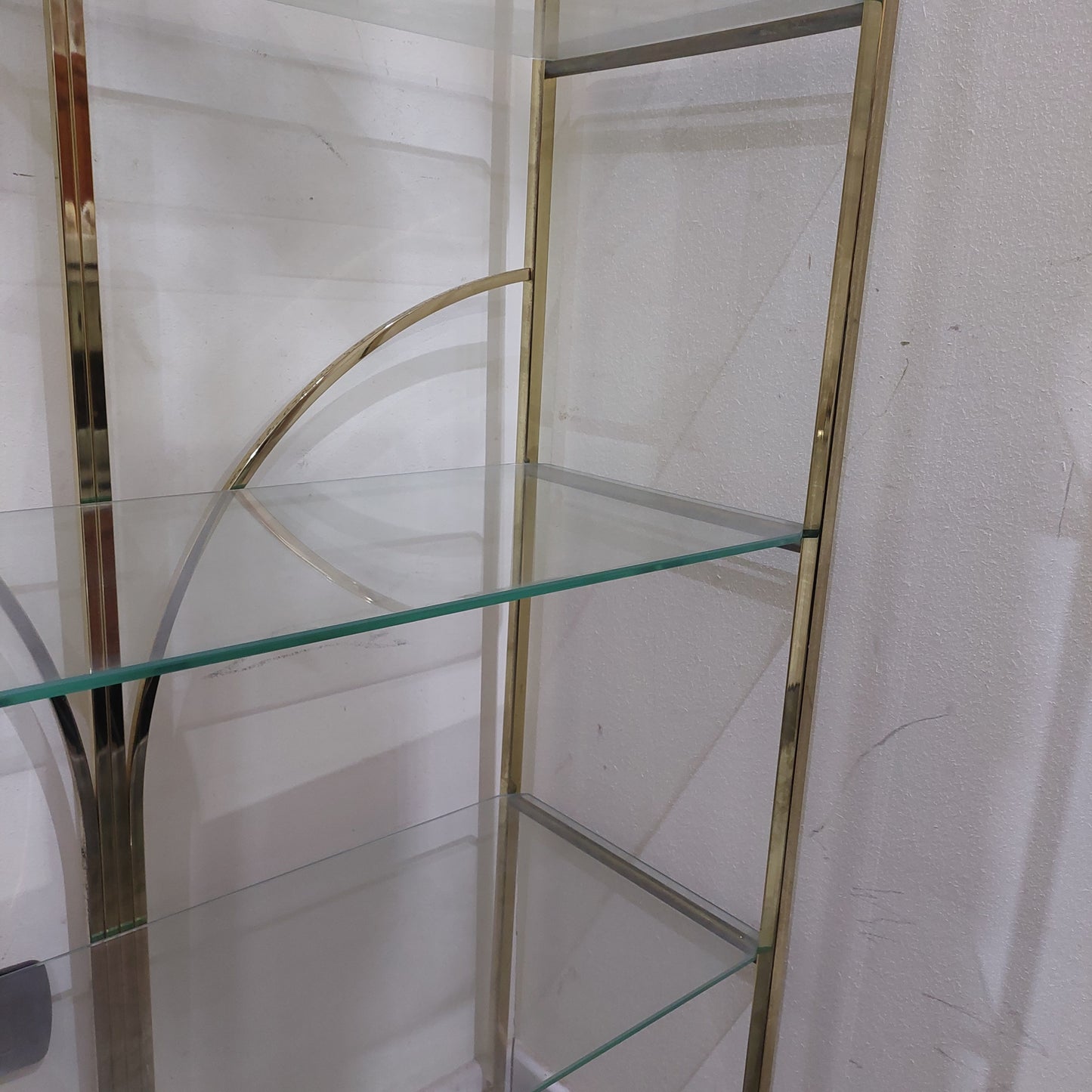 Etagere Ottone 6/r Cristallo Design "romeo Rega" Anni '70 Cm72x32x202h