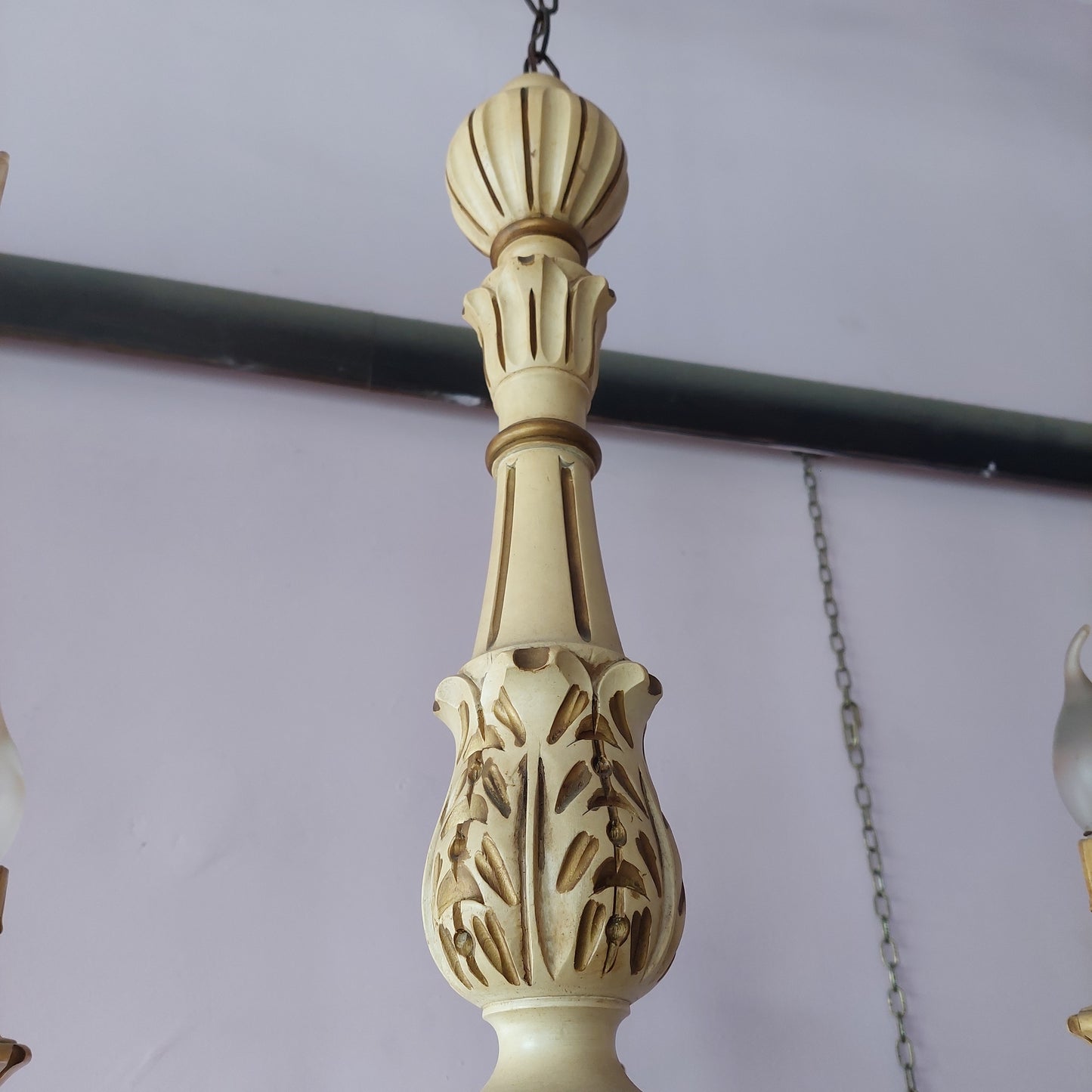 Lampadario Legno Intagliato St. Veneziano 5/l